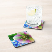 Dessous-de-verre Rose rose carême bleu boule de verre (Côté Droit)