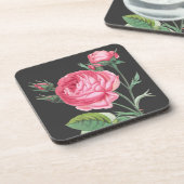 Dessous-de-verre Rose rose florale moderne (Côté gauche)
