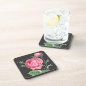 Dessous-de-verre Rose rose florale moderne (Côté Droit)