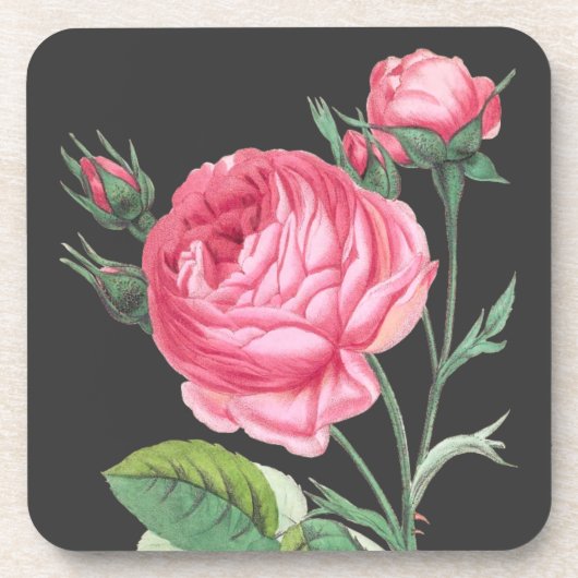 Dessous-de-verre Rose rose florale moderne (Devant)