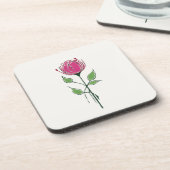 Dessous-de-verre Rose rose simple de style Glasgow (Côté gauche)