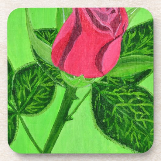Dessous-de-verre Rose Rouge (Devant)