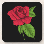 Dessous-de-verre Rose rouge 2 (Devant)