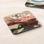 Dessous-de-verre Rose rouge rubis aux accents blancs (Côté gauche)