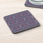 Dessous-de-verre Rose violet géométrique (Côté gauche)