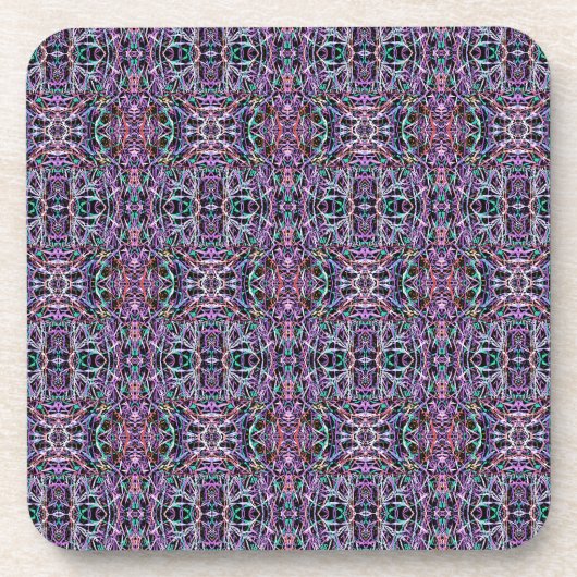 Dessous-de-verre Rose violet géométrique (Devant)