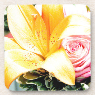 Dessous-de-verre rose weding flower star