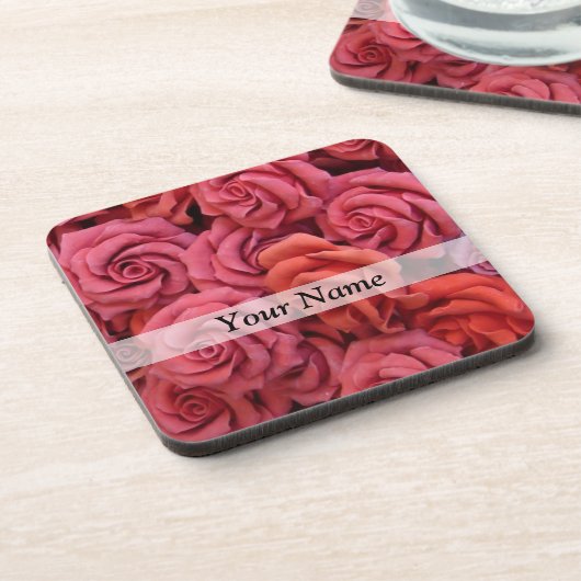 Dessous-de-verre Roses à fleurs roses (Côté gauche)