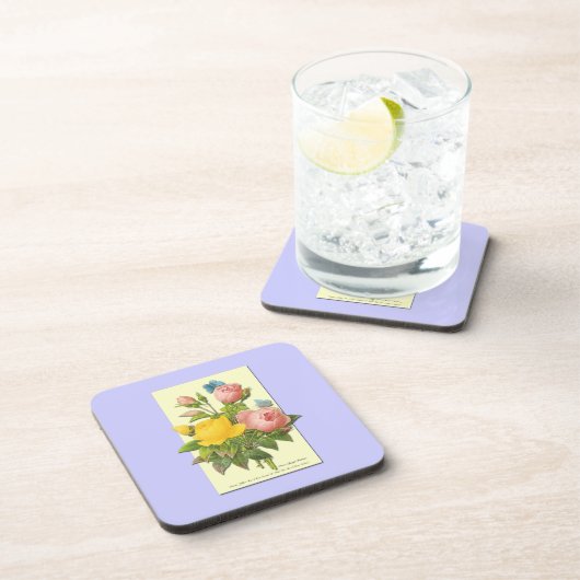 Dessous-de-verre Roses Botaniques Rose Jaune (Côté Droit)