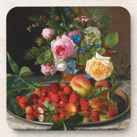 Dessous-de-verre Roses et fraises de Still Life par Otto Ottesen (Devant)