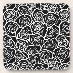 Dessous-de-verre Roses noirs et blancs vintages mignons