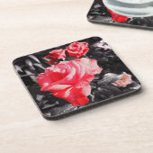 Dessous-de-verre Roses rouges romantiques (Côté gauche)
