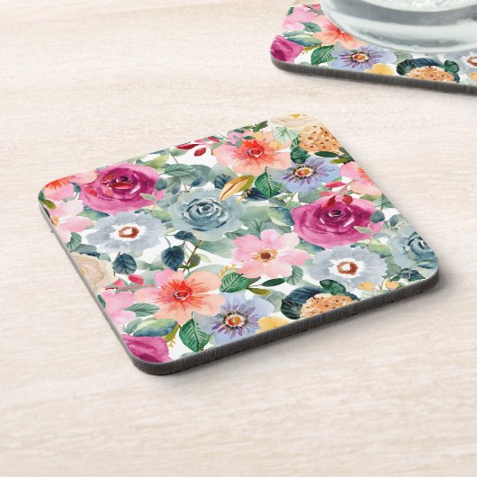 Dessous-de-verre Roses sarcelles et roses (Côté gauche)