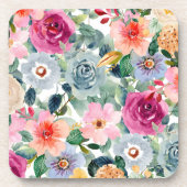 Dessous-de-verre Roses sarcelles et roses (Devant)