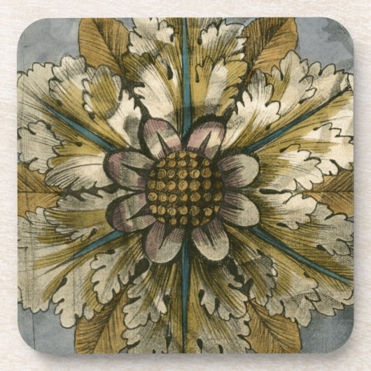 Dessous-de-verre Rosette décorative Demask sur Arrière - plan gris (Devant)