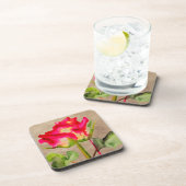 Dessous-de-verre Rosier thé hybride aquarelle art floral moderne (Côté Droit)