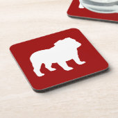 Dessous-de-verre Rouge et blanc anglais de silhouette de bouledogue (Côté gauche)