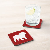 Dessous-de-verre Rouge et blanc anglais de silhouette de bouledogue (Côté Droit)