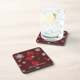 Dessous-de-verre Rouge Noël Ornements Beverage Coaster