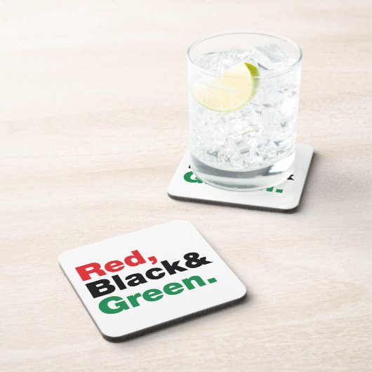 Dessous-de-verre Rouge, Noir et Vert. (Côté Droit)