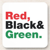 Dessous-de-verre Rouge, Noir et Vert. (Devant)