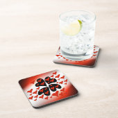 Dessous-de-verre Rouge sur les coeurs noirs (Côté Droit)