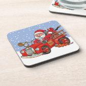 Dessous de verre rouges de camion de pompiers de (Côté gauche)