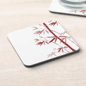 Dessous de verre rouges de liège en bambou (Côté gauche)