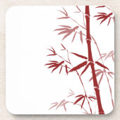 Dessous de verre rouges de liège en bambou (Devant)