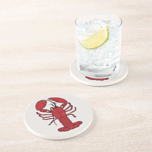 dessous de verre rouges mignons de grès de homard (Côté)