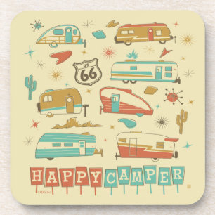 Dessous-de-verre Route 66 Happy Camper