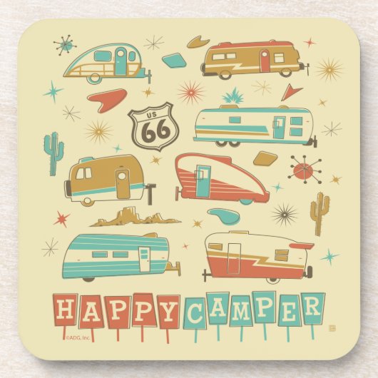 Dessous-de-verre Route 66 Happy Camper (Devant)