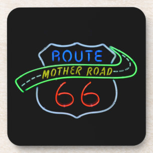 Dessous-de-verre Route 66, Route Mère, Panneau néon