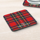 Dessous-de-verre Royal Stewart Rouge Tartan PERSONALISÉ (Côté gauche)