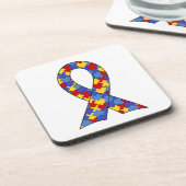 Dessous-de-verre Ruban de sensibilisation sur l'autisme (Côté gauche)