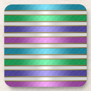 Dessous-de-verre Rubans multicolores en bleu rose violet