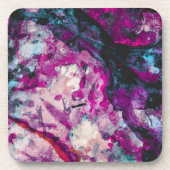 Dessous-de-verre Ruby et Sapphire Crystal Geode Abstrait (Devant)