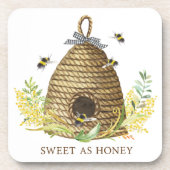 Dessous-de-verre Ruche D'Abeille Rustique Douce Comme Plateau De Se (Devant)