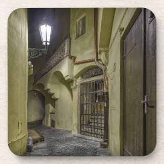 Dessous-de-verre Rue de la vieille ville la nuit sous-verre en plas