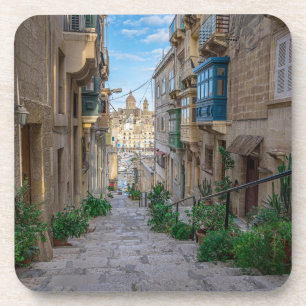 Dessous-de-verre Rue de pierre étroite à Malte