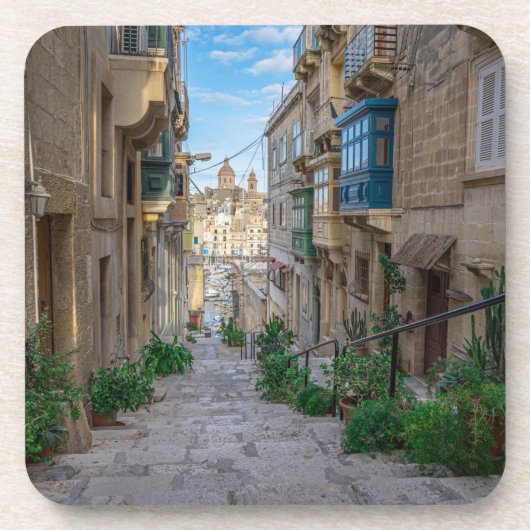 Dessous-de-verre Rue de pierre étroite à Malte (Devant)