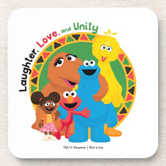 Dessous-de-verre Rue Sésame | Rire, amour et unité (Devant)