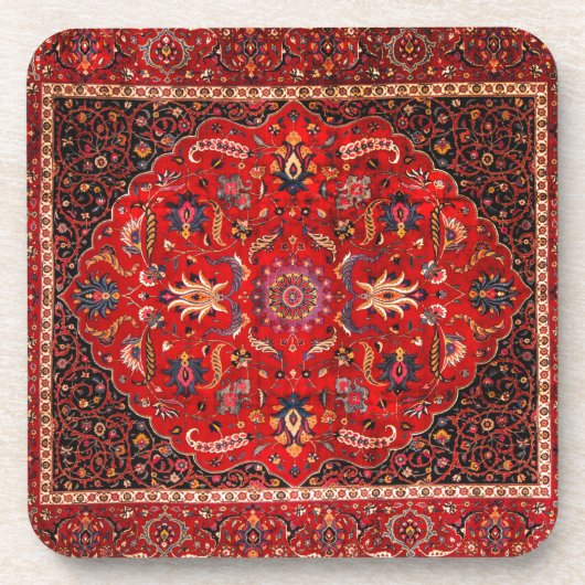 Dessous-de-verre Rug perse rouge de Mashhad (Devant)