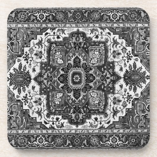 Dessous-de-verre RUG PERSIEN - Noir et blanc (Devant)