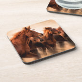 Dessous-de-verre running horses, blur and flying manes (Côté gauche)