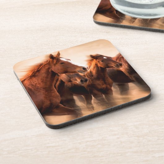 Dessous-de-verre running horses, blur and flying manes (Côté gauche)