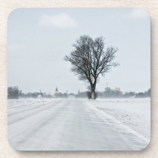 Dessous-de-verre Rural winter road (Devant)