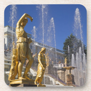 Dessous-de-verre Russie, Saint-Pétersbourg, statues d'or