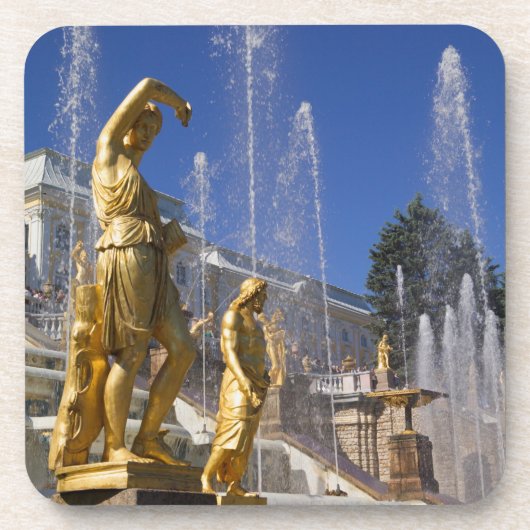 Dessous-de-verre Russie, Saint-Pétersbourg, statues d'or (Devant)