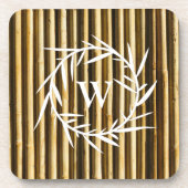 Dessous-de-verre Rustic Bamboo Monogram Vertical Lines Pattern (Devant)